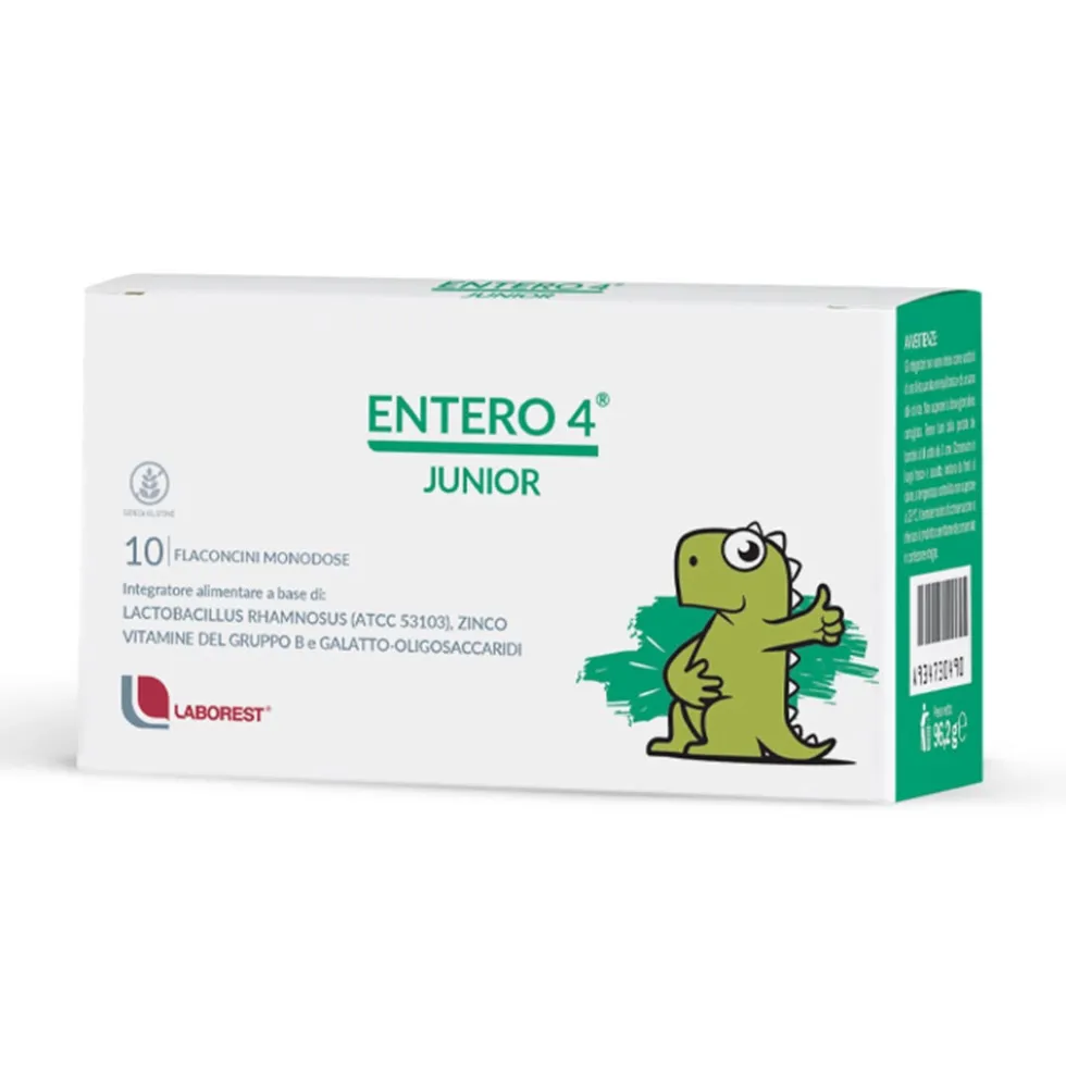 Laborest Entero 4 - Junior Integratore Flora Intestinale e Difesa, 10 Flaconcini