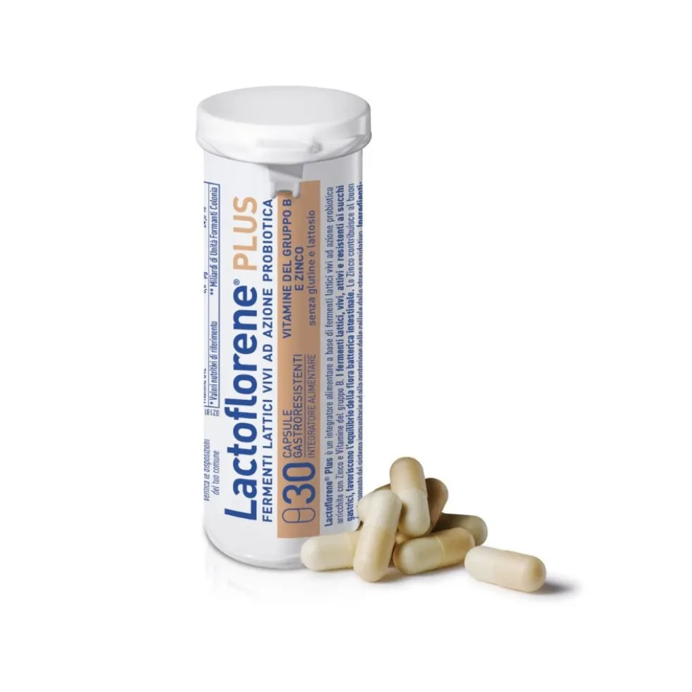 Lactoflorene Plus - Integratore probiotico per la flora intestinale, 30 capsule gastroresistenti