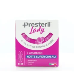 Lady Presteril Assorbenti Notte Super con Ali, 7 assorbenti