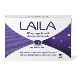 Laila - Capsule molli con olio essenziale di lavanda per l'ansia lieve, 28 capsule
