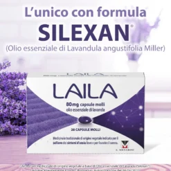 Laila - Capsule molli con olio essenziale di lavanda per l'ansia lieve, 28 capsule