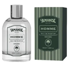 L'Amande Homme Pepe Nero - Profumo spray da uomo per il corpo, 100 ml
