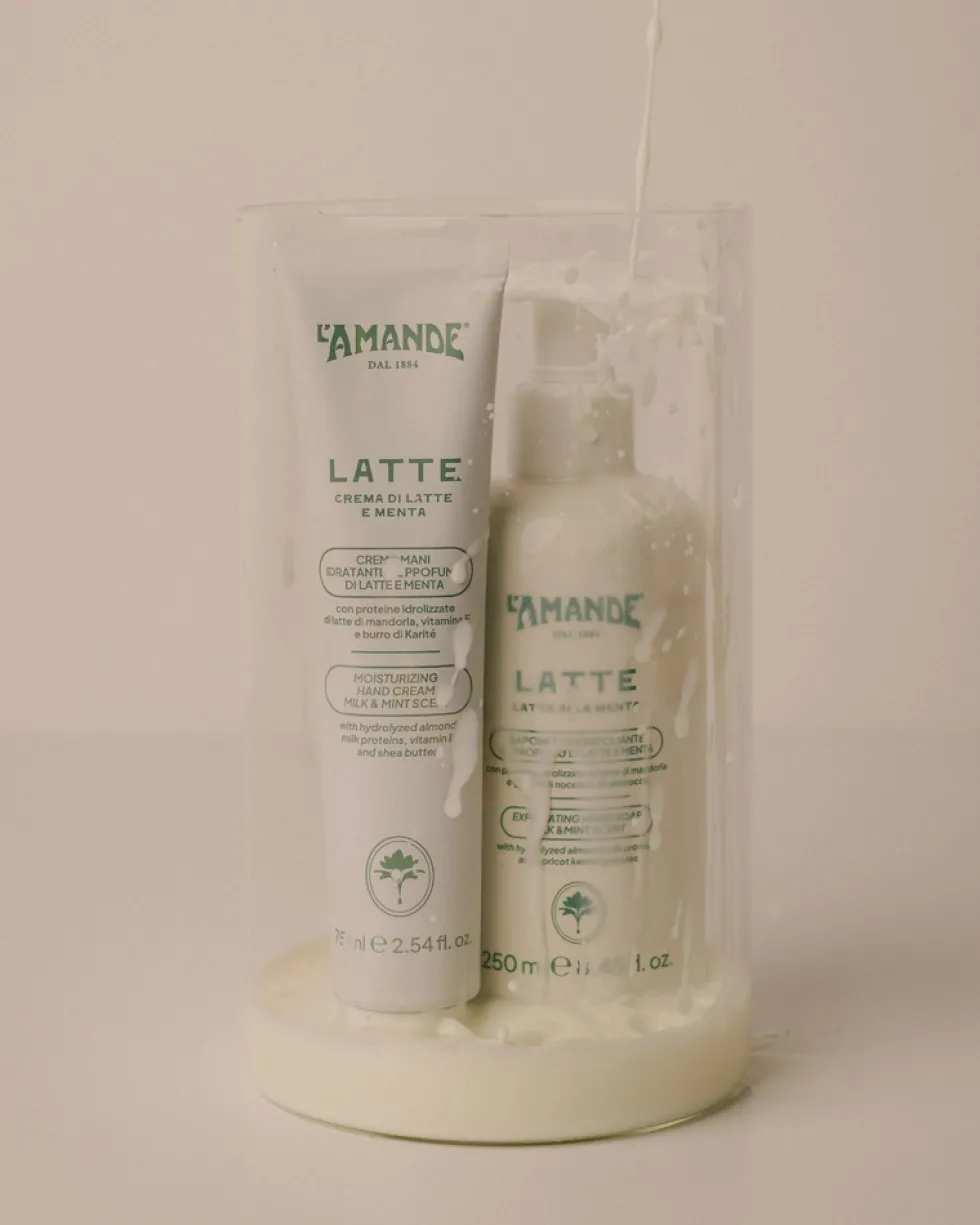 L'Amande Latte e Menta Crema mani idratante, 75ml