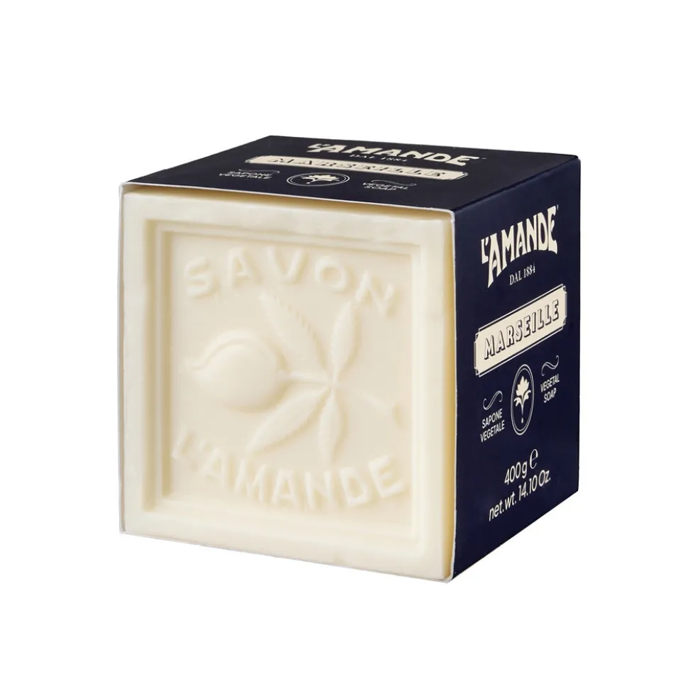 L'Amande Marseille Sapone solido detergente per corpo e mani, 400g