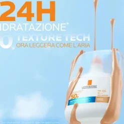 La Roche-Posay Anthelios Uvair Serum Sunscreen SPF50+ Siero Protezione Solare viso leggero colore Medium natural, 50ml