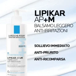 La Roche-Posay Lipikar AP+M - Balsamo leggero anti-irritazioni per la pelle secca e atopica, 200 ml