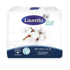 Laurella Cotone - Assorbente Ultra Notte con Ali, 10 assorbenti