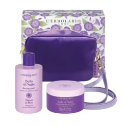 L'Erbolario Bella di Notte Pochette - Cofanetto per il corpo con bagnoschiuma e crema, 2 pezzi