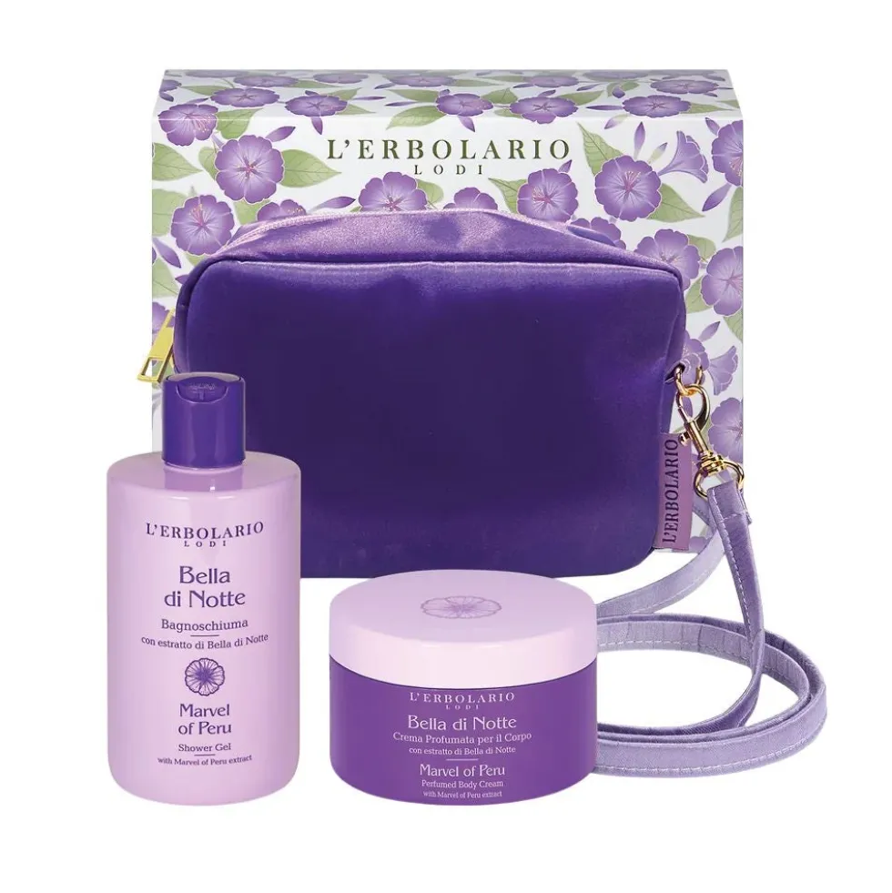 L'Erbolario Bella di Notte Pochette - Cofanetto per il corpo con bagnoschiuma e crema, 2 pezzi