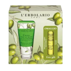 L'Erbolario Cofanetto crema mani e proteggilabbra nutriente idratante, 75 ml e 4,5 ml