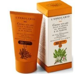 L'Erbolario Crema Solare Carota Sesamo e Karité Crema SPF 30 per la pelle sensibile, 125 ml