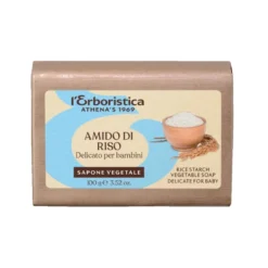 L'Erboristica Estratti Botanici - Amido di Riso Sapone Vegetale Delicato per Bambini, 100g