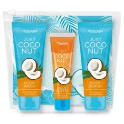 L'Erboristica Just Coconut Pochette con Doccia schiuma Gel corpo e Scrub corpo