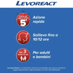 Levoreact Spray Nasale Antistaminico per Allergia Riniti Allergiche e Naso che Cola, 10ml