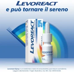 Levoreact Spray Nasale Antistaminico per Allergia Riniti Allergiche e Naso che Cola, 10ml