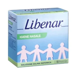Libenar Soluzione Fisiologica - Soluzione per l'igiene di naso e occhi, 15 flaconcini da 5 ml