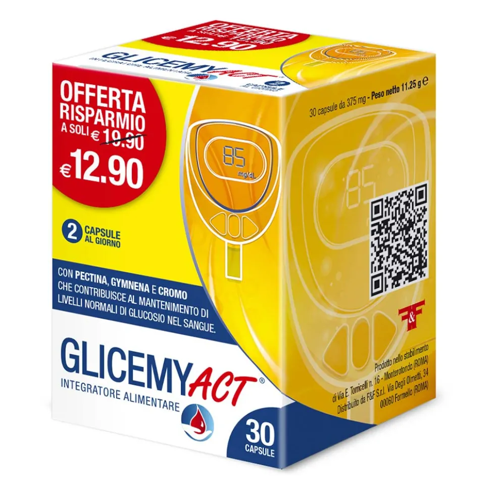 Linea ACT Glicemy Act Integratore Alimentare per la Glicemia, 30 Capsule