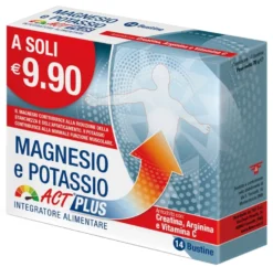 Linea Act Magnesio E Potassio Act Plus Integratore Alimentare, 14 bustine