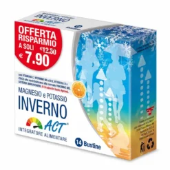 Linea Act Magnesio e Potassio Inverno Act - Integratore per le difese e la stanchezza, 14 bustine