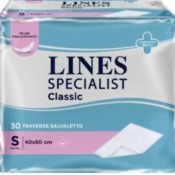 Lines Specialist Classic - Traversa per incontinenza e protezione letti 40x60 cm, 30 traverse