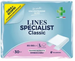 Lines Specialist Classic - Traversa assorbente salvaletto 80x180 cm, 30 traverse