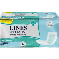 Lines Specialist Derma - Pannolone rettangolare per incontinenza media, 30 pannoloni