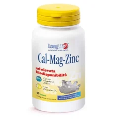 LongLife Cal-Mag-Zinc - Integratore per la funzionalità di ossa e muscoli, 60 tavolette