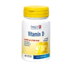 LongLife Vitamina D 4000 UI - Integratore alimentare per ossa e difese immunitarie, 60 compresse