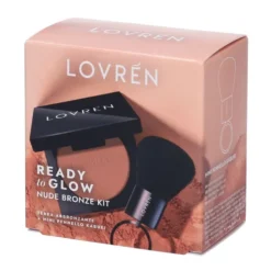 Lovrén Ready to Glow - Cofanetto terra abbronzante illuminante, 10,3 g e mini pennello