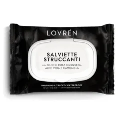 Lovrén Salviette struccanti - Salviettine lenitive per il trucco waterproof, 20 salviettine