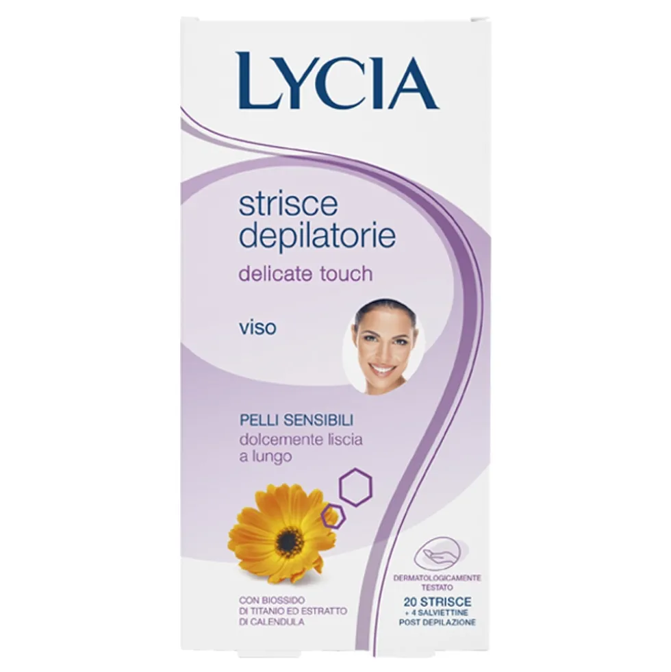 Lycia Delicate Touch - Strisce Depilatorie Viso, 20 Strisce