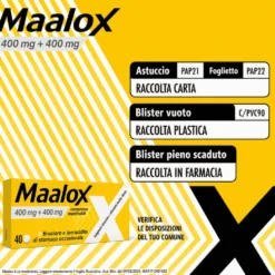 Maalox 400mg + 400mg Compresse Masticabili, 40 Compresse