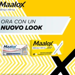 Maalox 400mg + 400mg Compresse Masticabili, 40 Compresse