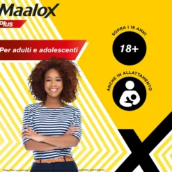Maalox Plus 200mg + 200mg + 25mg Trattamento Iperacidità Bruciore e Dolore Gastro-Intestinale, 30 Compresse Masticabili