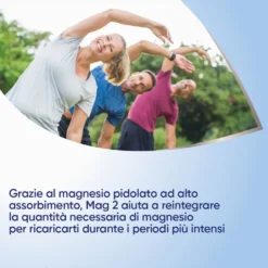 Mag 2 2,25g Magnesio Pidolato per Stati Carenziali di Magnesio, 20 Compresse Effervescenti