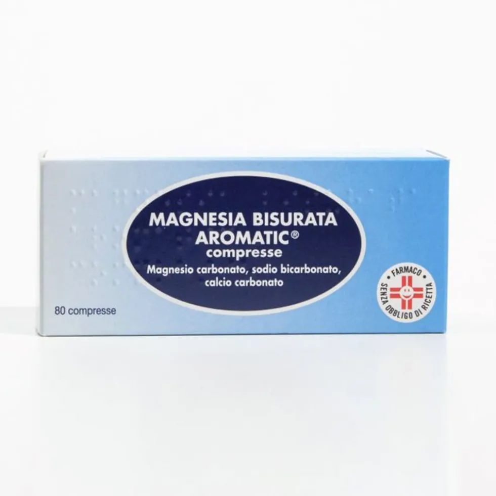 Magnesia Bisurata Aromatic - Compresse antiacide per l'iperacidità e il reflusso, 80 compresse