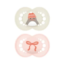 Mam Winter Edition Original Succhietto in Silicone 6+ Mesi colori Beige e Rosa, 2 succhietti