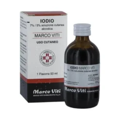 Marco Viti Iodio 7%/5% Soluzione Cutanea Alcoolica Antisettico e Disinfettante, 50ml