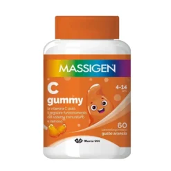 Massigen C Gummy - Integratore di vitamina C per il sistema immunitario dei bambini, 60 caramelle
