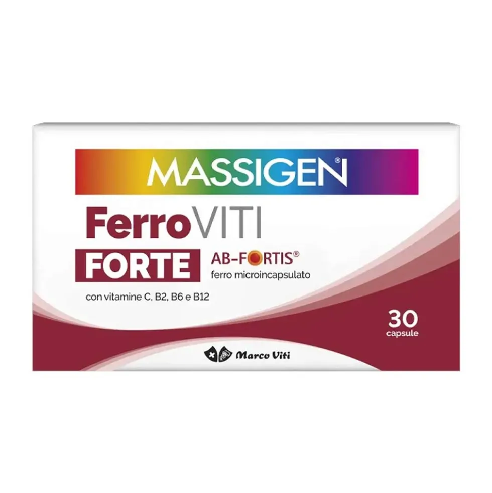 Massigen FerroViti Forte Integratore di Ferro Microincapsulato, 30 Capsule