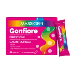 Massigen Gonfiore - Integratore alimentare per la digestione e i gas intestinali, 20 stick