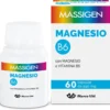 Massigen Magnesio B6 Gusto Limone - Integratore alimentare per sistema nervoso e muscoli, 60 capsule