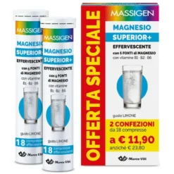 Massigen Magnesio Superior+ Integratore, 18 + 18 Compresse Effervescenti
