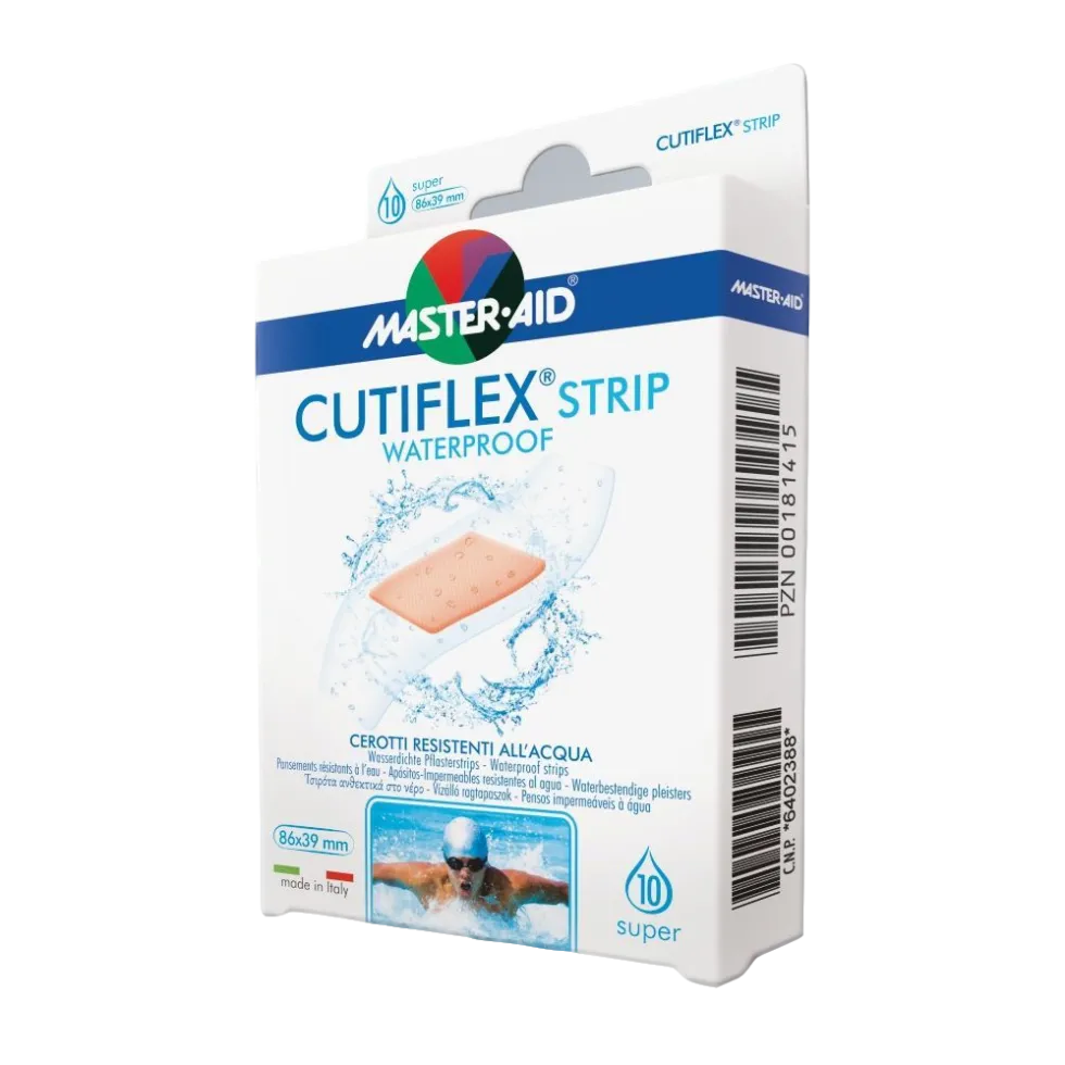 Master-Aid Cutiflex Strip Waterproof Cerotti impermeabili assortiti per proteggere le ferite, 20 cerotti