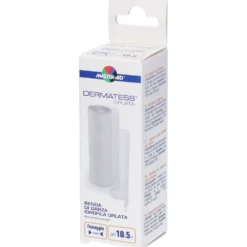 Master-Aid Dermatess - Benda di garza idrofila orlata per fissare medicazioni 10 cm x 5 m, 1 pezzo