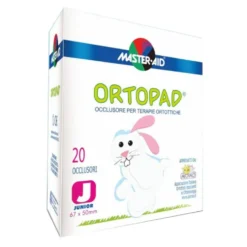 Master-Aid Ortopad Bianco Junior - Cerotto occlusore per l'ambliopia e lo strabismo, 20 occulsori