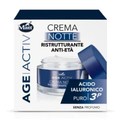 Matt Age Activ - Acido Ialuronico Crema Notte Viso e Collo, 50ml