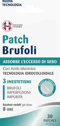 Matt Patch Brufoli - Cerotti idrocolloidali per proteggere e cicatrizzare i brufoli, 30 cerotti