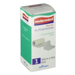Medipresteril Benda Autoadesiva Compressione Lieve 10cm x 4m, 1Pezzo