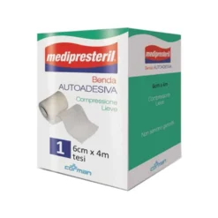Medipresteril Benda Autoadesiva - Benda autofissante per traumi leggeri, 1 pezzo da 6 cm x 4 m